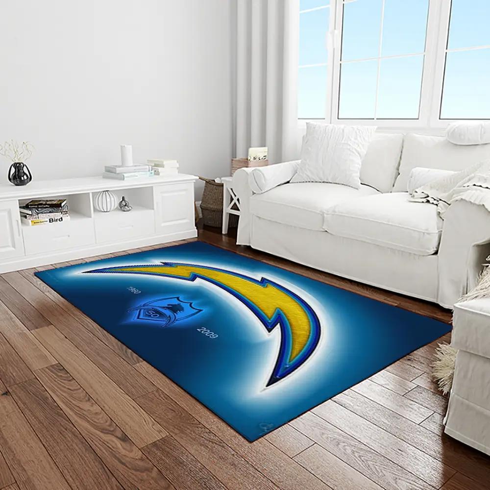 Nfl los angeles chargers football team logo rectangle area rug lac52 Rectangle Rug