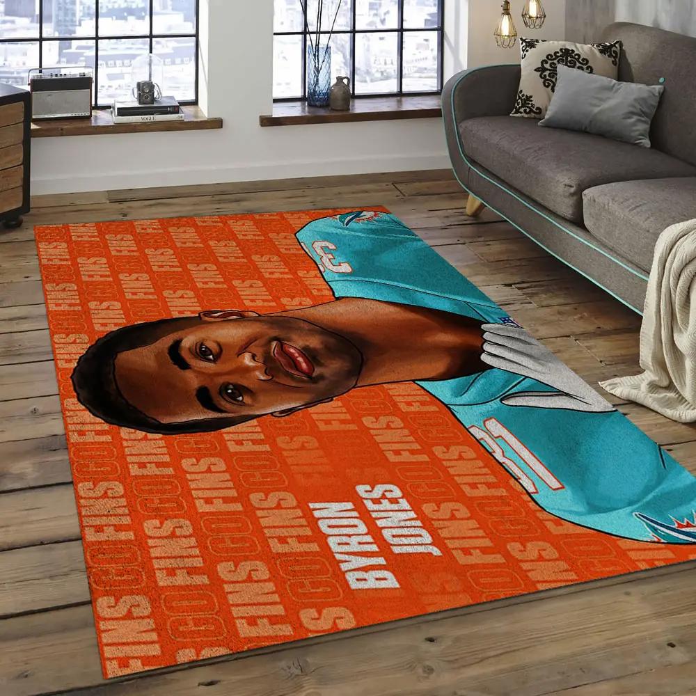 Nfl miami dolphins football team logo rectangle area rug mmd43 Rectangle Rug