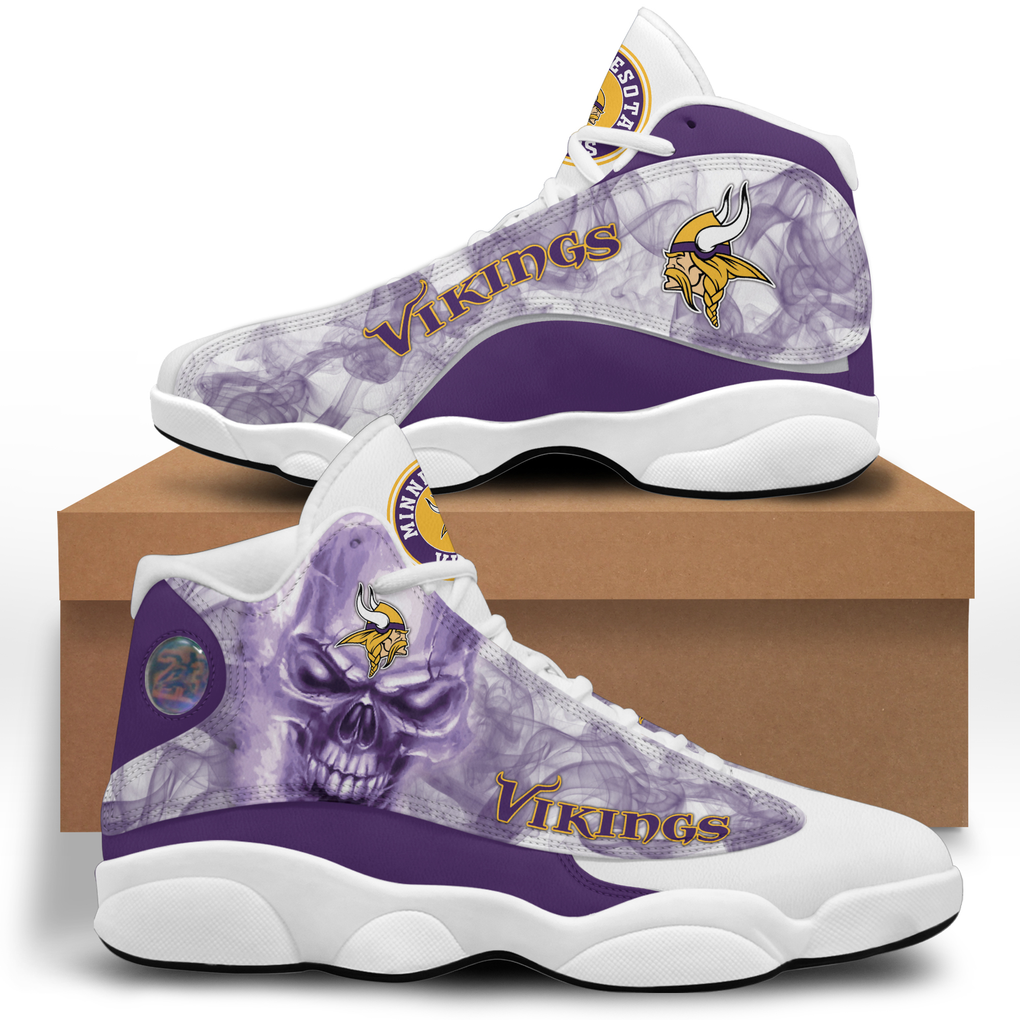 Nfl minnesota vikings Air Jordan 13 Sneakers Gifts For Men Women For Fans Full Size Shoes