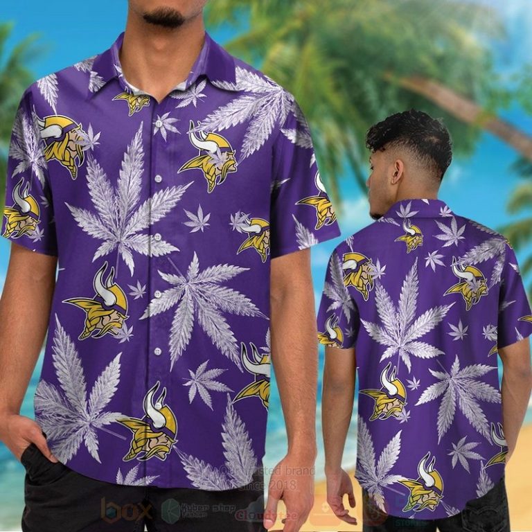 Nfl minnesota vikings cannabis leaves hawaiian shirt Hawaii Shirt Shorts & Flip Flops