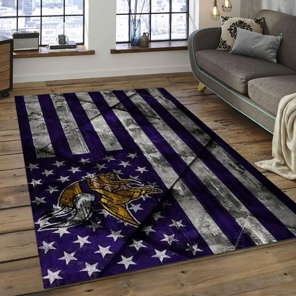 Nfl minnesota vikings football team logo rectangle area mv35 Rectangle Rug