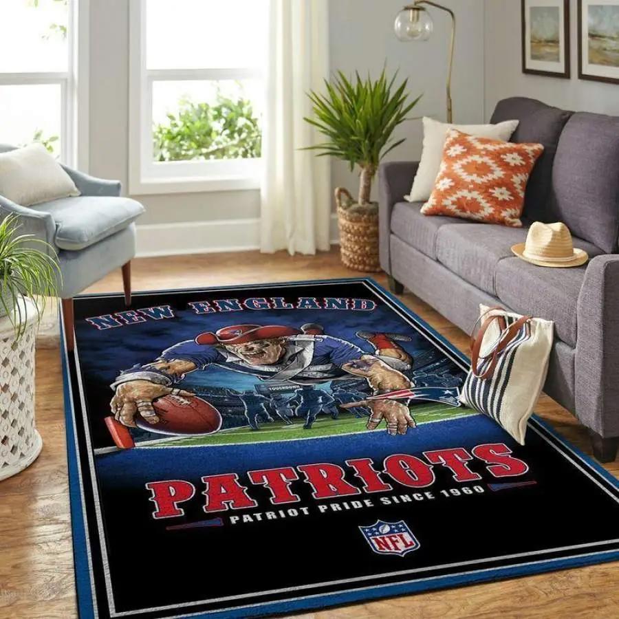 Nfl new england patriots home decor team logo carpet rug living room 1910071 Rectangle Rug
