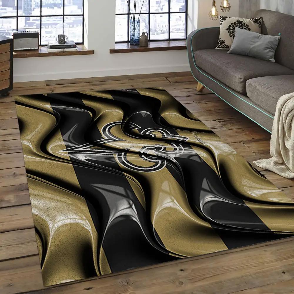 Nfl new orleans saints football team logo rectangle area rug nos05 Rectangle Rug