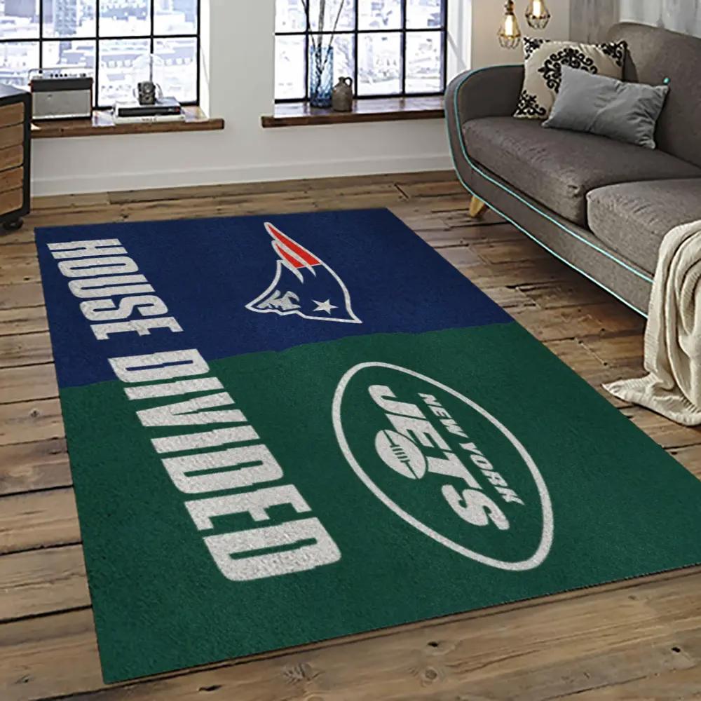 Nfl new york jets football team logo sport carpet rectangle area rug for living room nyj20 Rectangle Rug