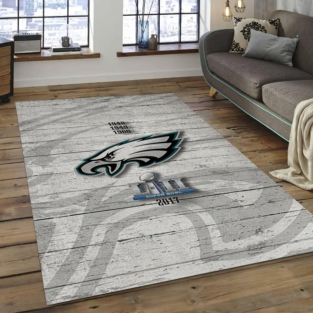 Nfl philadelphia eagles football team logo rectangle area rug pe28 Rectangle Rug