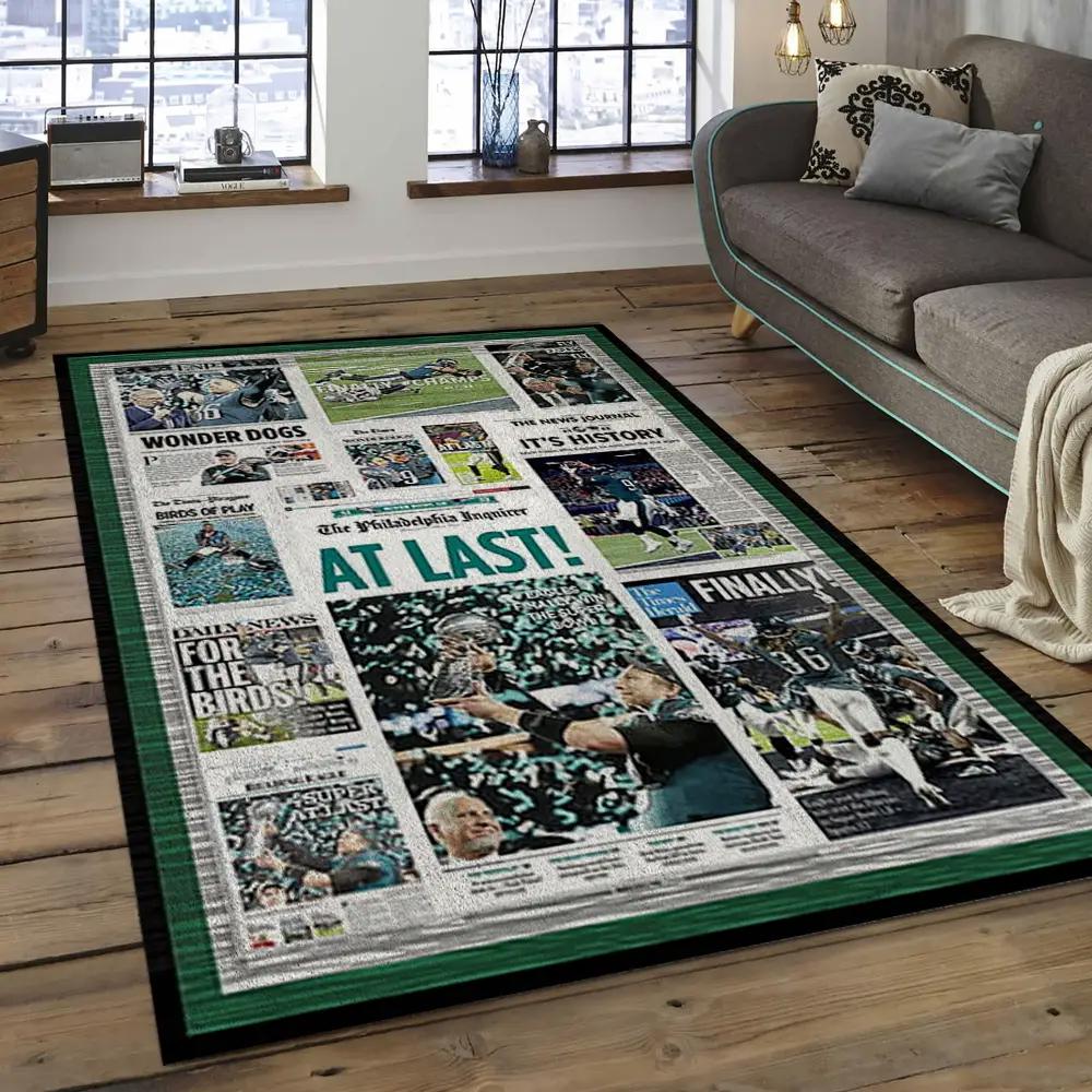 Nfl philadelphia eagles football team logo rectangle area rug pe29 Rectangle Rug