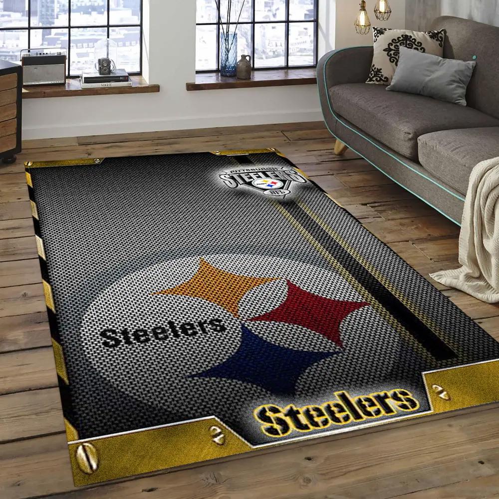 Nfl pittsburgh steelers strong football team logo area rug psf21 Rectangle Rug