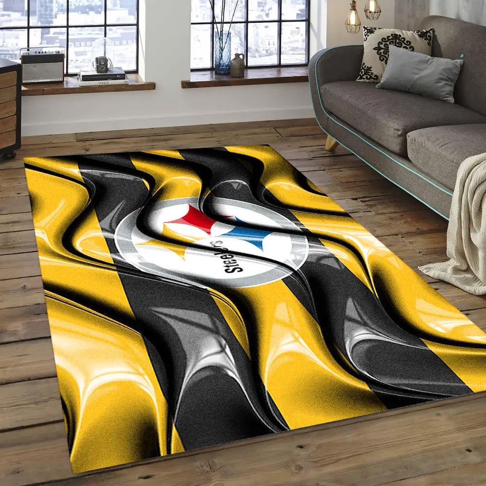 Nfl pittsburgh steelers vibrant football team logo area rug psf10 Rectangle Rug