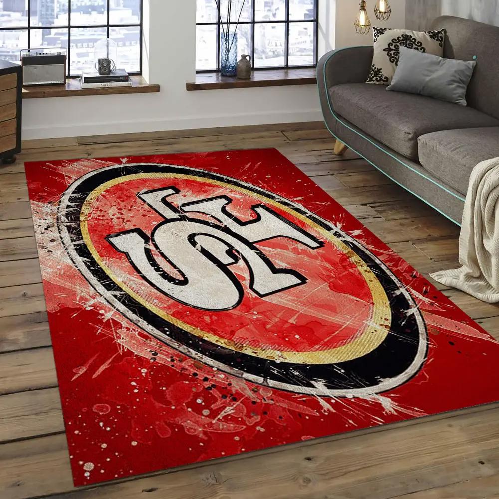 Nfl san francisco 49ers football team logo rectangle area sfs09 Rectangle Rug