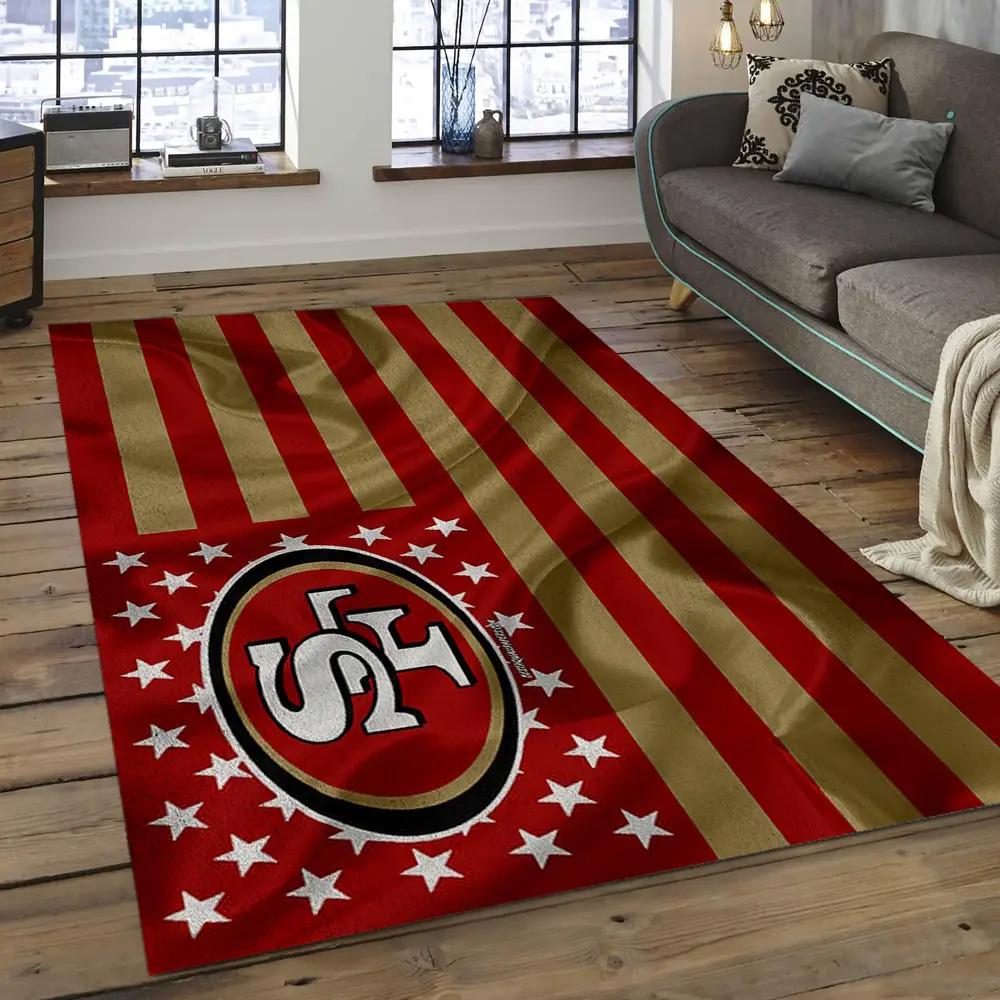 Nfl san francisco 49ers football team logo rectangle area sfs13 Rectangle Rug