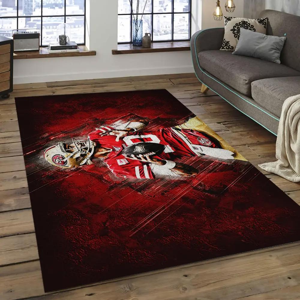 Nfl san francisco 49ers football team logo rectangle area sfs28 Rectangle Rug