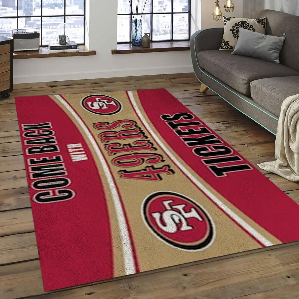 Nfl san francisco 49ers football team logo rectangle area sfs47 Rectangle Rug