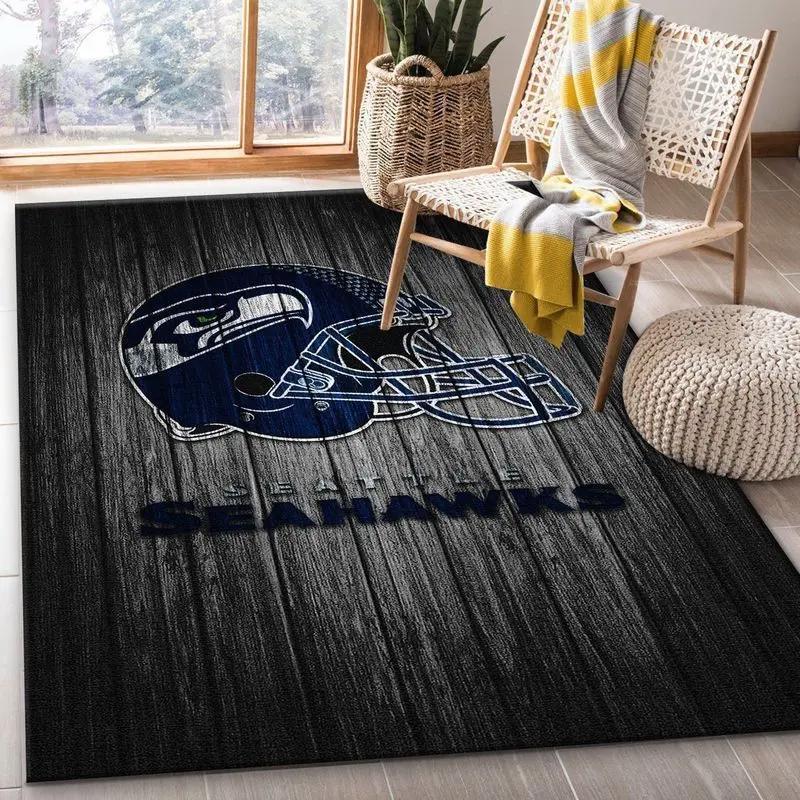 Nfl seattle seahawks football sport rug wooden style living room area rug Rectangle Rug