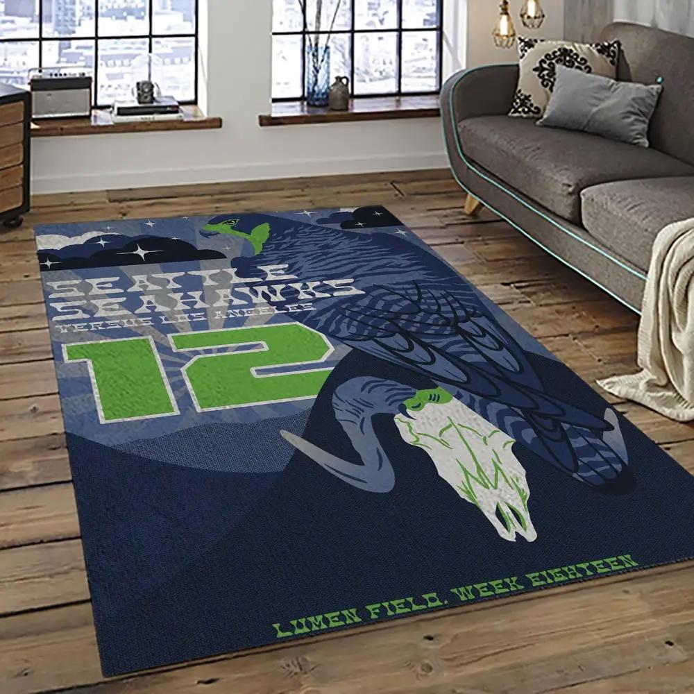 Nfl seattle seahawks football team logo sport carpet area rug home decor best gift for friends ss50 Rectangle Rug
