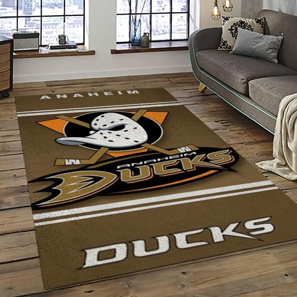 Nhl anaheim ducks ice hockey team logo sport carpet area rug home decor gift the ducks gift for fans gift for son ahd49 Rectangle Rug