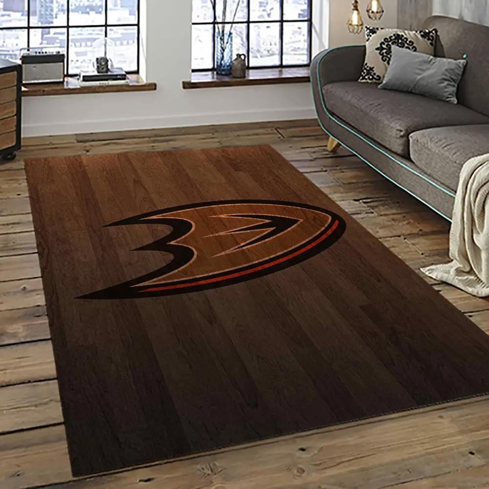 Nhl anaheim ducks ice hockey team logo sport carpet area rug home decor gift the ducks gift for fans gift for son ahd9 Rectangle Rug