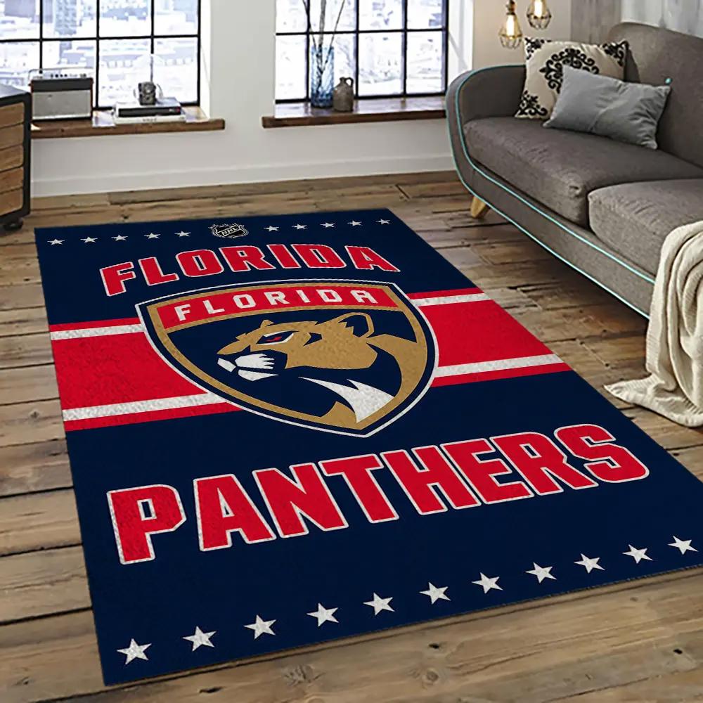 Nhl florida panthers hockey team logo sport carpet rectangle area rug for living room fp08 Rectangle Rug