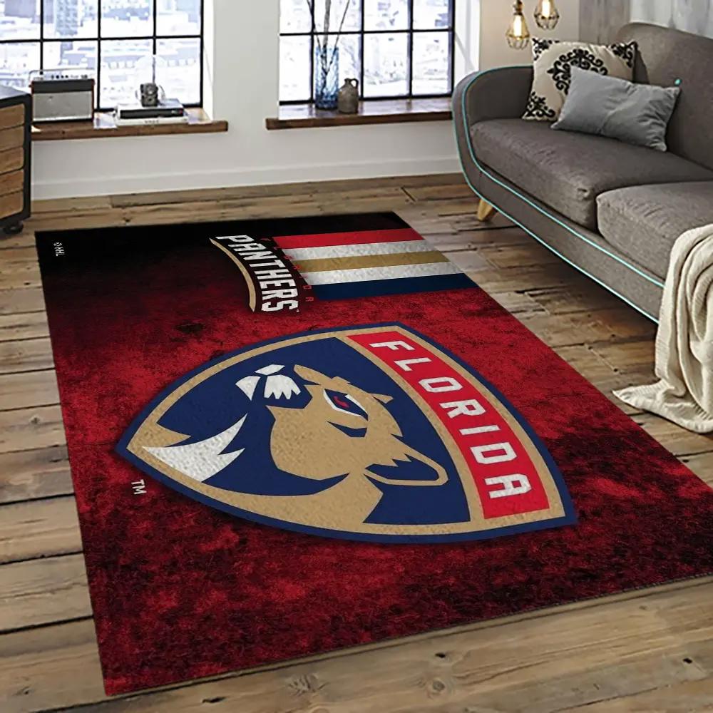 Nhl florida panthers hockey team logo sport carpet rectangle area rug for living room fp20 Rectangle Rug