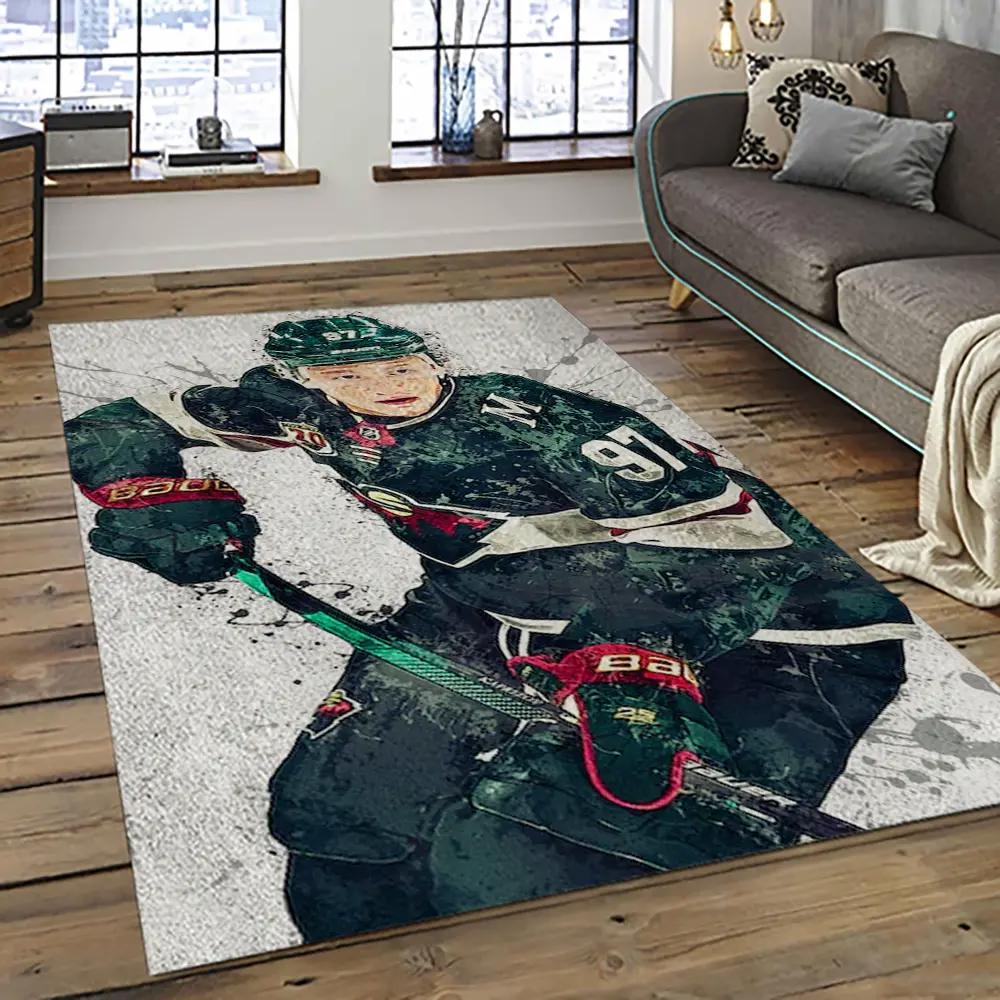 Nhl minnesota wild hockey team logo sport carpet rectangle area rug for living room mw02 Rectangle Rug