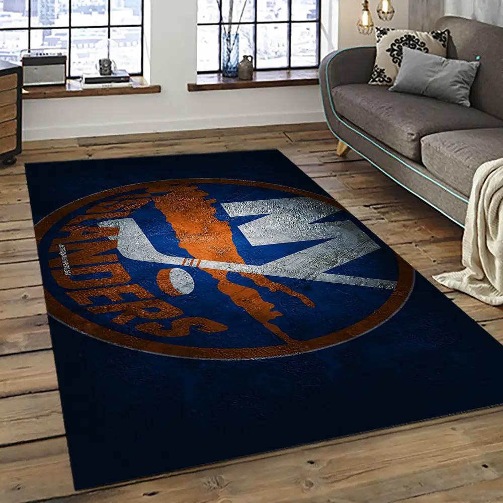Nhl new york islanders hockey team logo sport carpet rectangle area rug for living room nyi101 Rectangle Rug