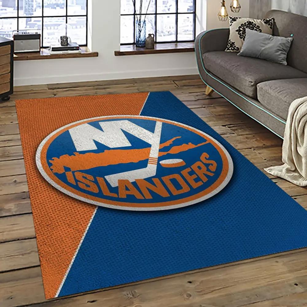 Nhl new york islanders hockey team logo sport carpet rectangle area rug for living room nyi3 Rectangle Rug