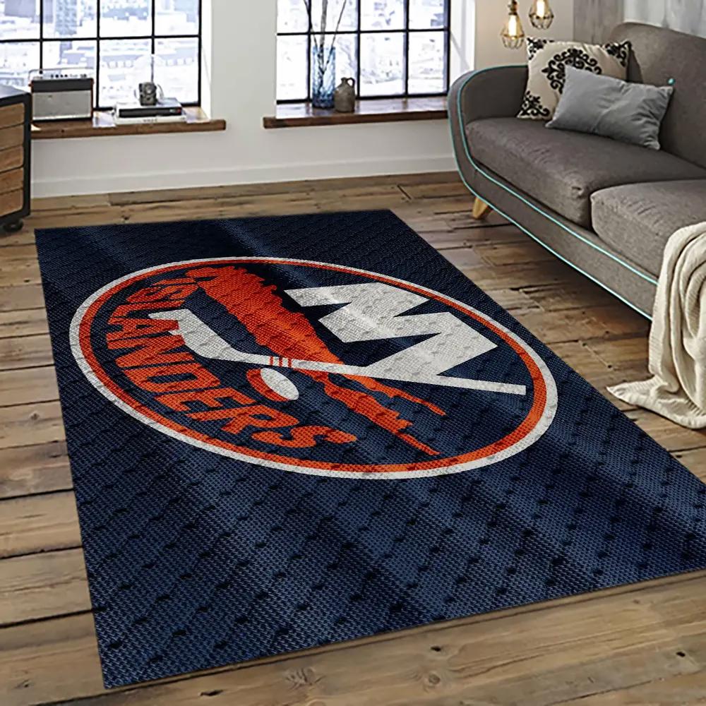 Nhl new york islanders hockey team logo sport carpet rectangle area rug for living room nyi40 Rectangle Rug