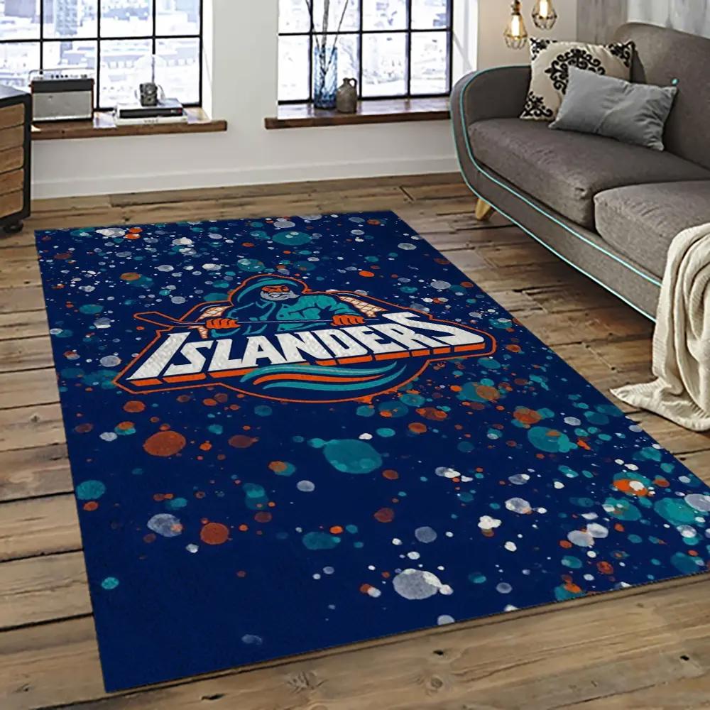Nhl new york islanders hockey team logo sport carpet rectangle area rug for living room nyi42 Rectangle Rug