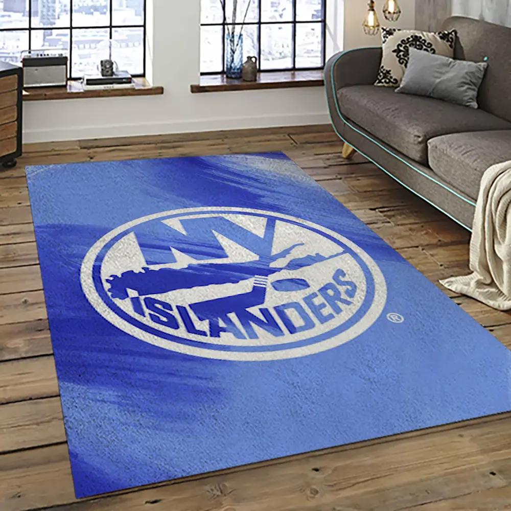 Nhl new york islanders hockey team logo sport carpet rectangle area rug for living room nyi48 Rectangle Rug