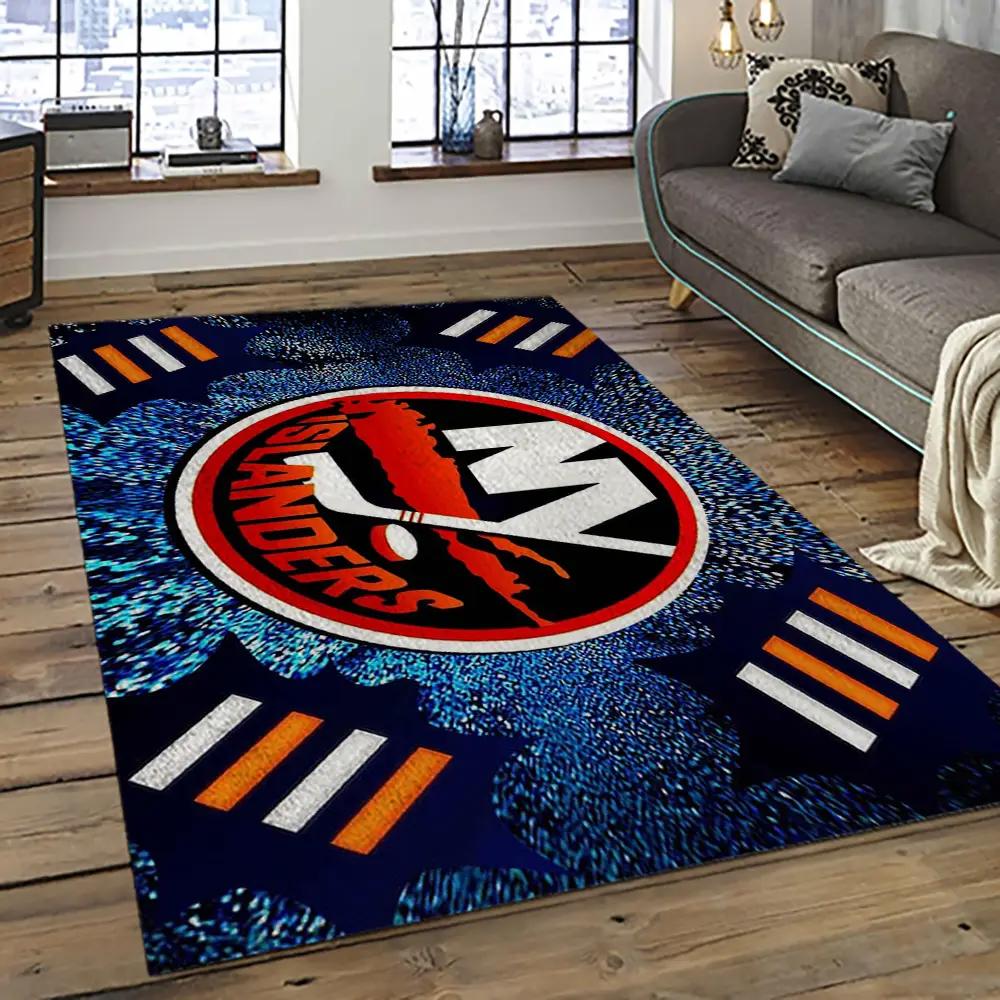 Nhl new york islanders hockey team logo sport carpet rectangle area rug for living room nyi55 Rectangle Rug
