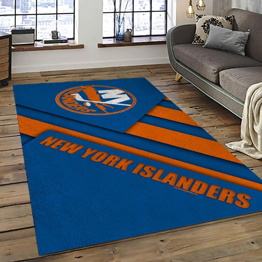 Nhl new york islanders hockey team logo sport carpet rectangle area rug for living room nyi85 Rectangle Rug