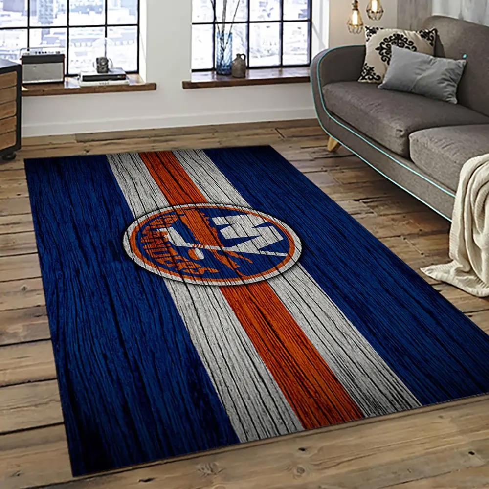 Nhl new york islanders hockey team logo sport carpet rectangle area rug for living room nyi90 Rectangle Rug