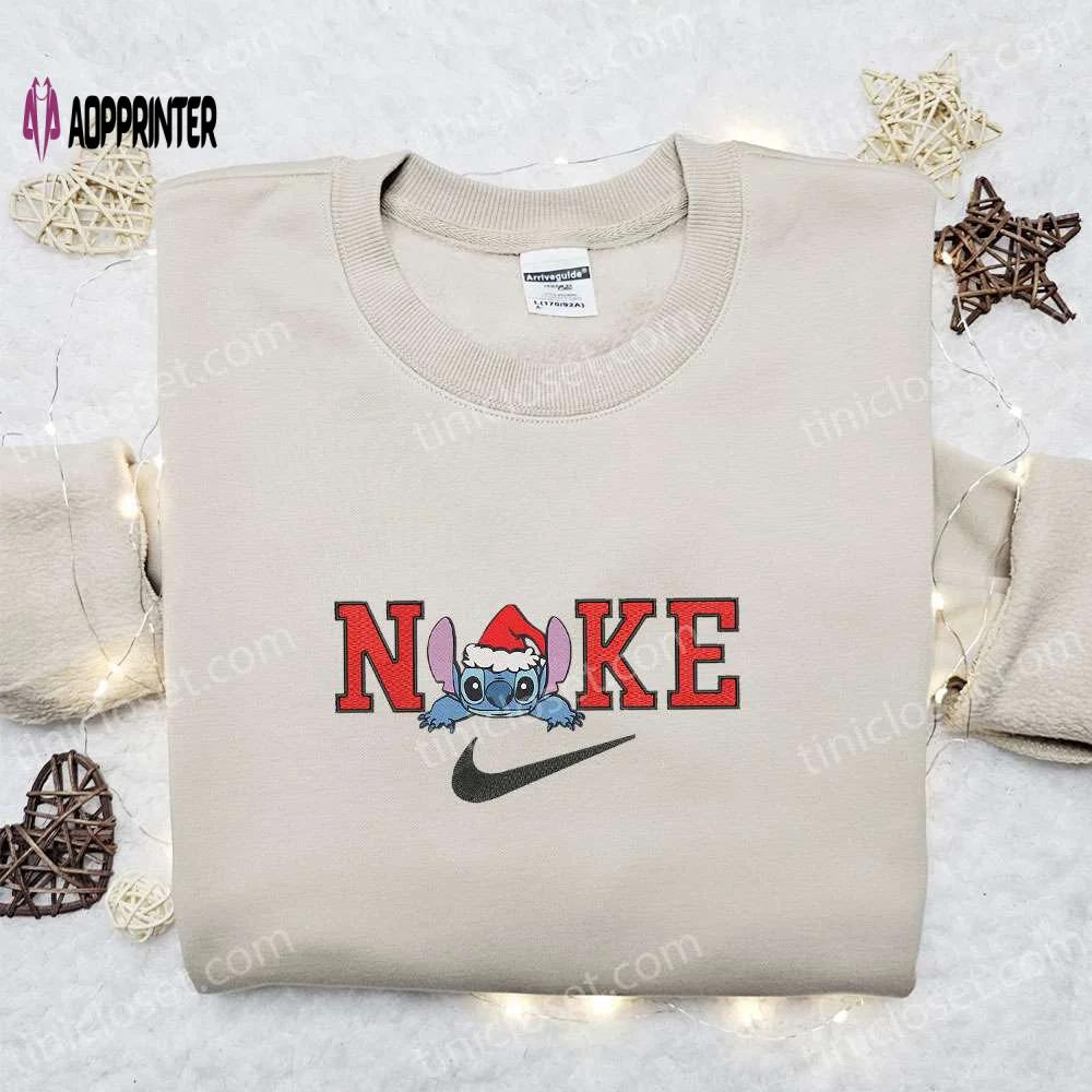Nike christmas x stitch xmas hat sweatshirt: movie embroidered shirt & best gift ideas Embroidered Shirt