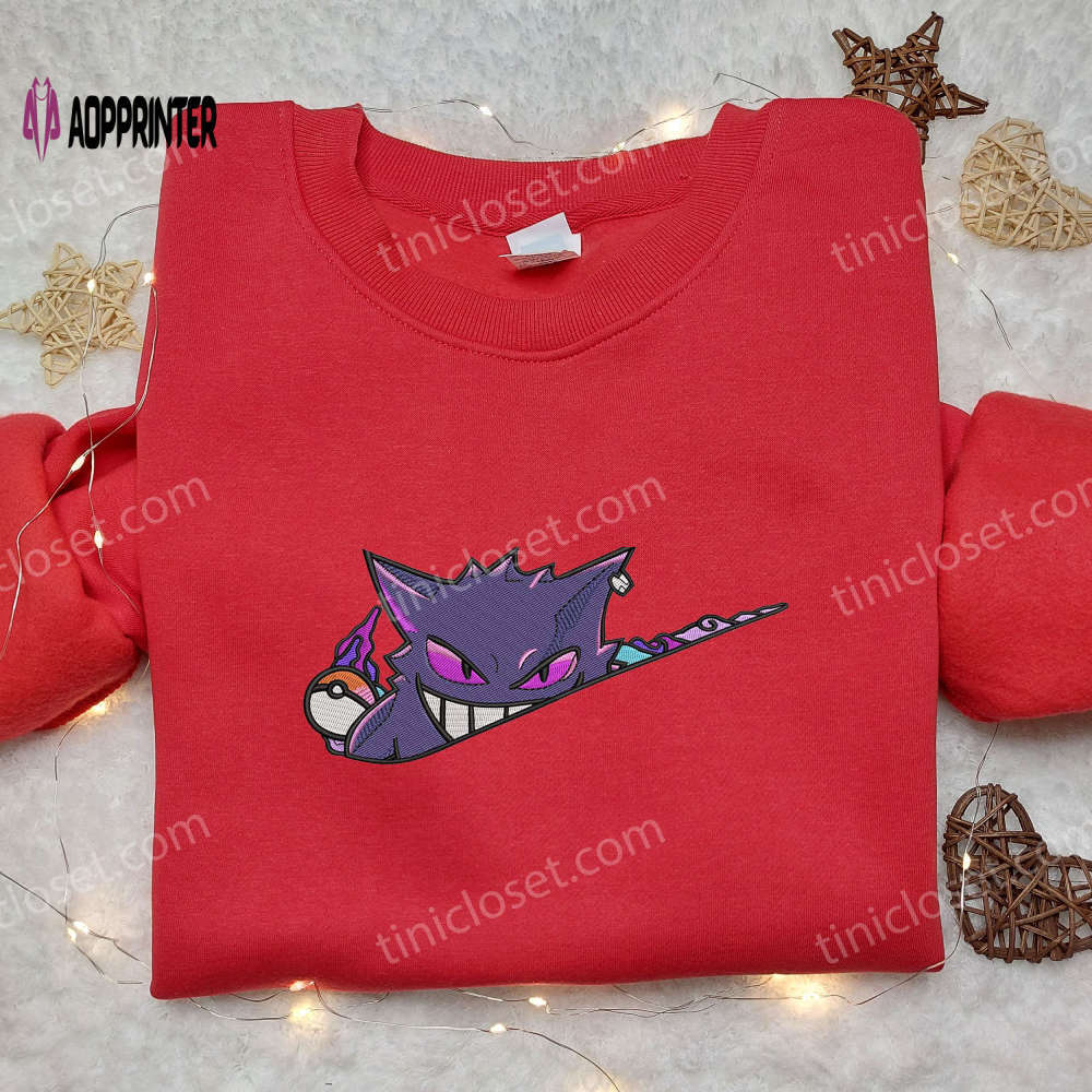 Nike gengar embroidered sweatshirt – pokemon hoodie best anime fan gift Embroidered Shirt