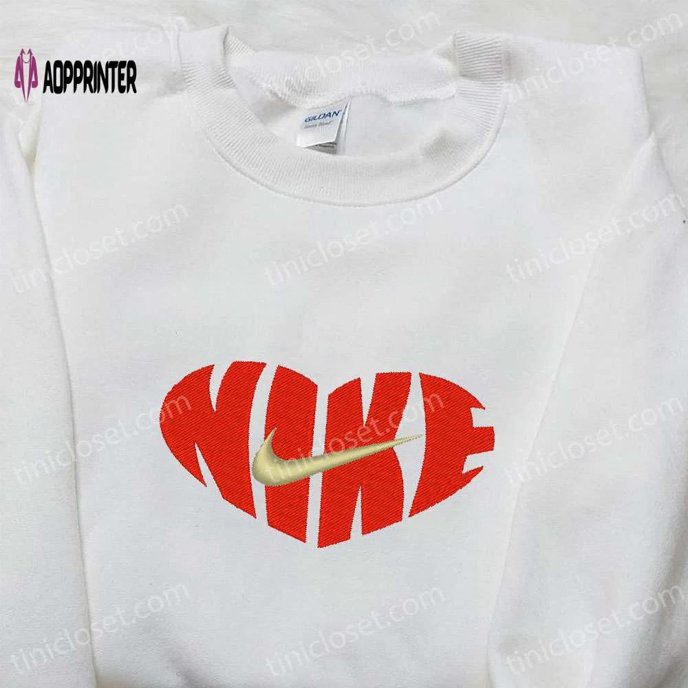 Nike heart embroidered tshirt: perfect valentine s day gift idea Embroidered Shirt