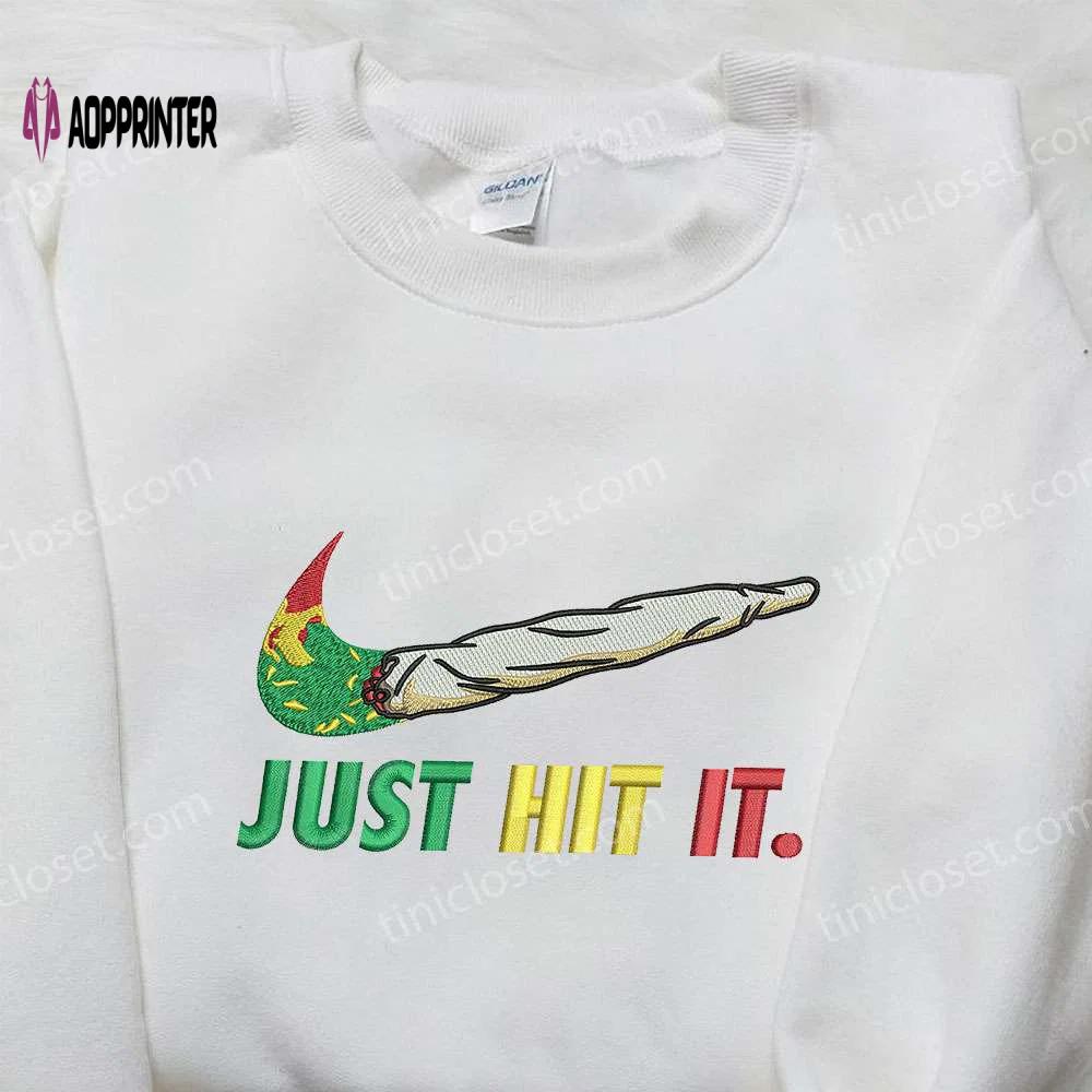 Nike just hit it embroidered shirt: best family gift nike inspired design Embroidered Shirt