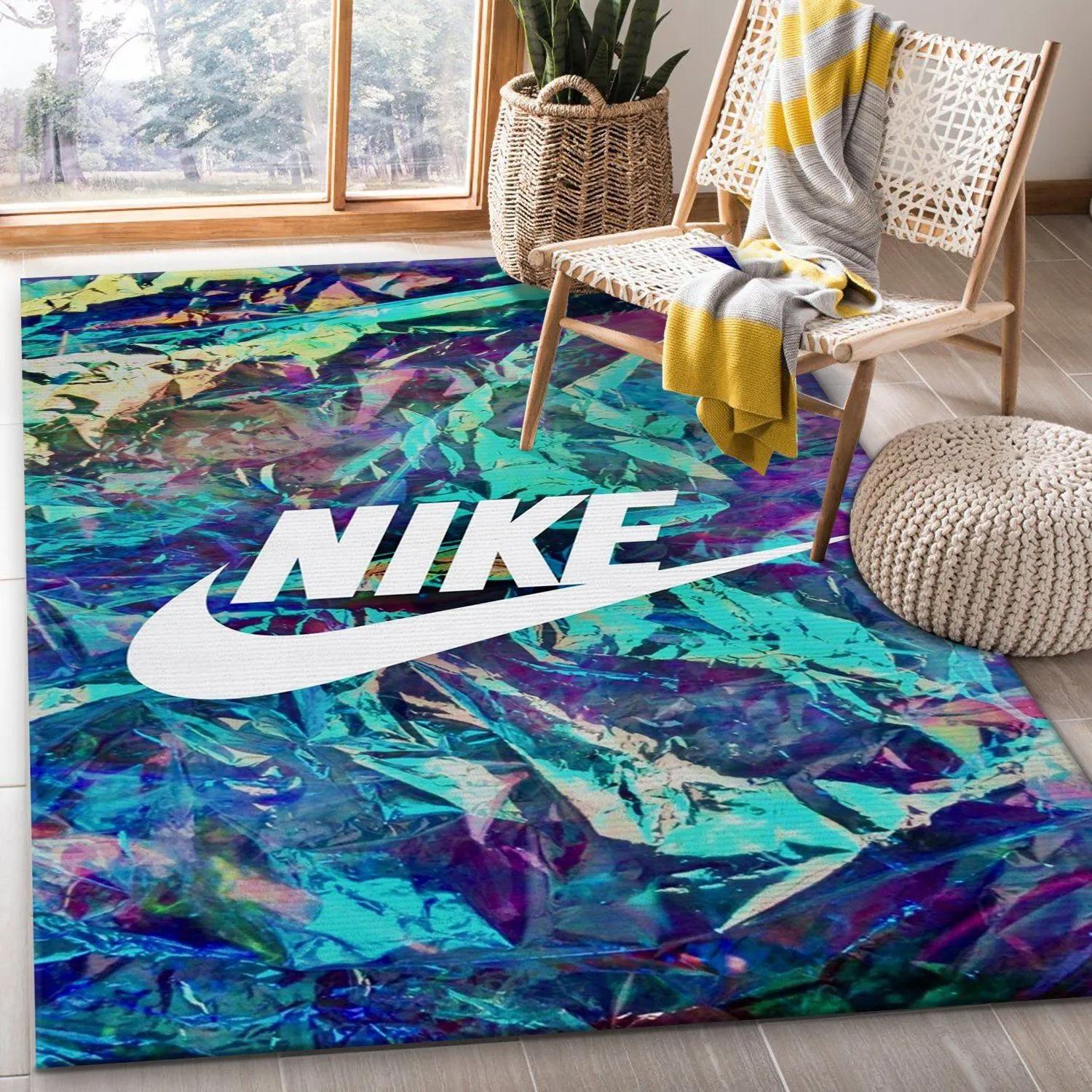 Nike logo type 784. Upgrade Your Living Room with Luxury Home Decor: Area Carpets, Floor Decor, Door Mats, and Hot Gift Items with style a High-End Fashion Brand Rectangle Rug