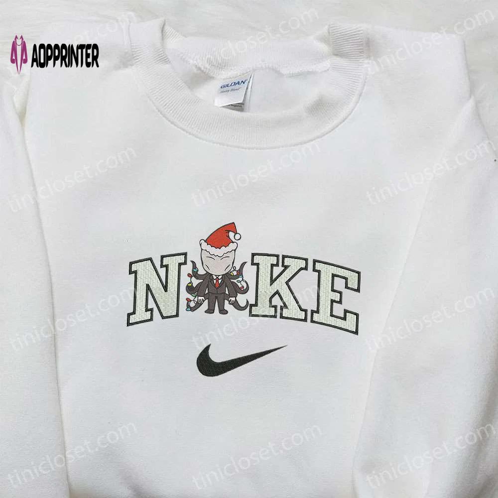 Nike x christmas chibi slender-man embroidered shirt: best family gifts for spirit halloween – limited edition Embroidered Shirt