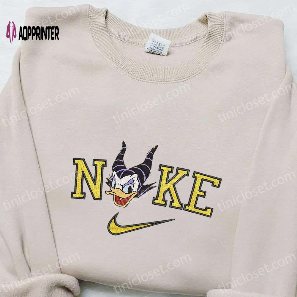 Nike x daisy duck maleficent embroidered sweatshirt: best disney halloween gift for family Embroidered Shirt