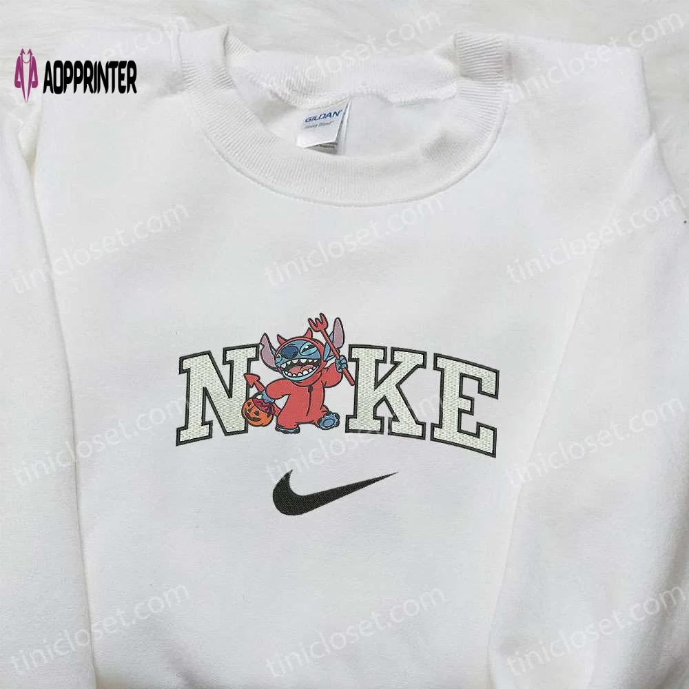 Nike x devil stitch embroidered sweatshirt: disney halloween hoodie & adorable shirt Embroidered Shirt