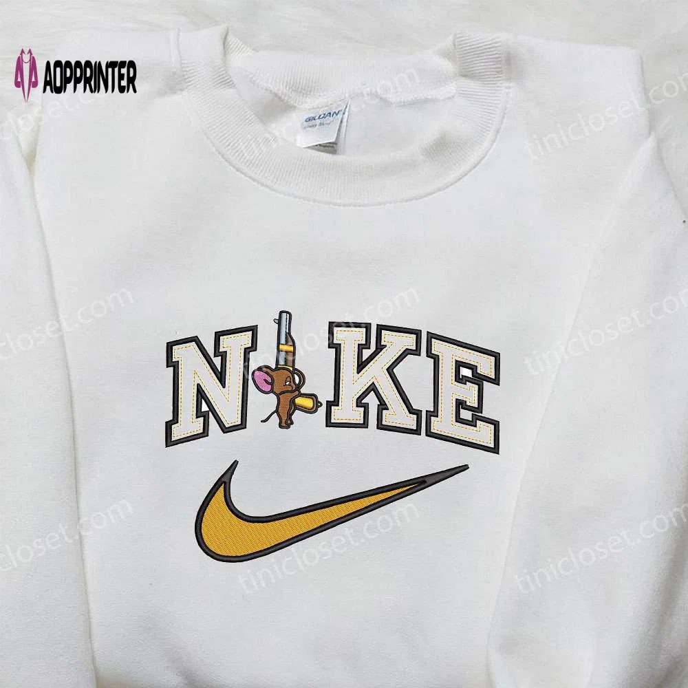 Nike x jerry gun embroidered shirt: cartoon & nike inspired design Embroidered Shirt