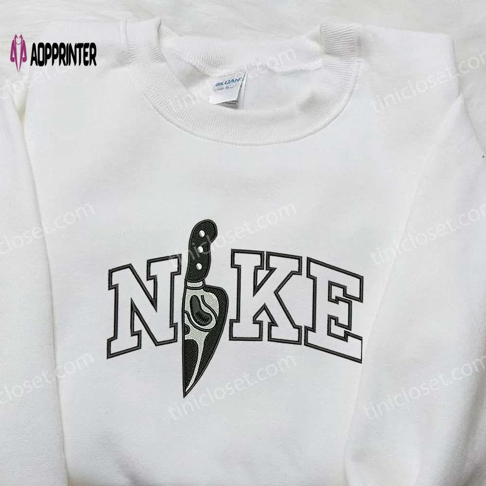 Nike x knife scream embroidered shirt: spooky halloween inspiration Embroidered Shirt