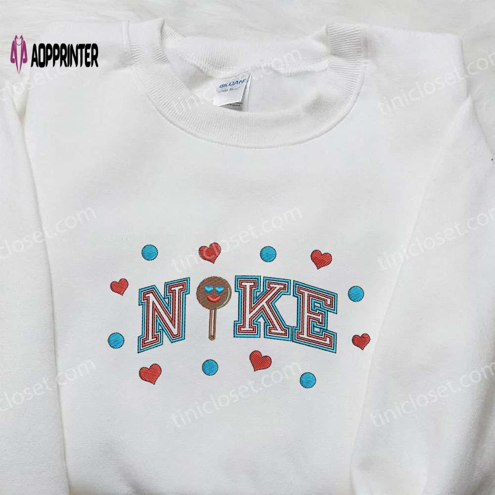 Nike x lolipop heart love shirt: best valentine s day gift – nike inspired embroidered shirt Embroidered Shirt