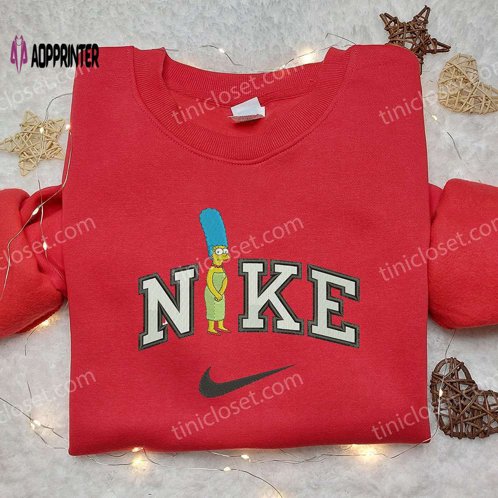 Nike x marge simpson hoodie: stylish embroidered sweatshirt with simpson cartoon design Embroidered Shirt
