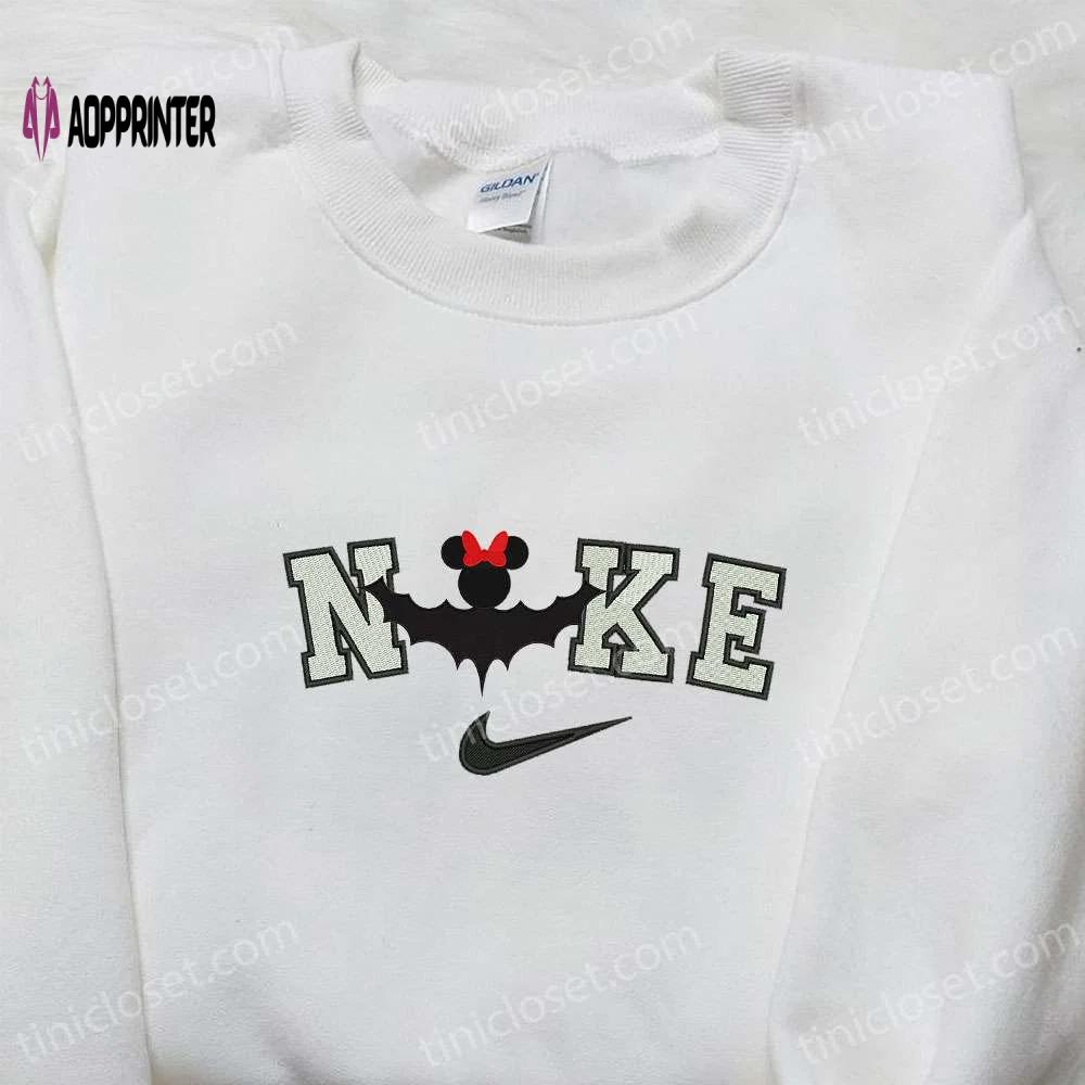 Nike x minnie mouse halloween embroidered shirt: disney inspired spooky & stylish Embroidered Shirt