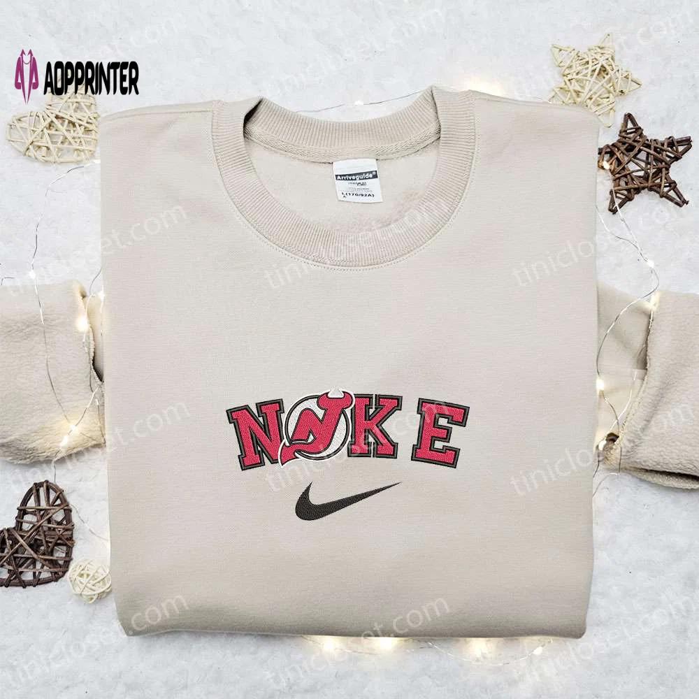 Nike x new jersey devils embroidered t-shirt – sports inspired tee Embroidered Shirt