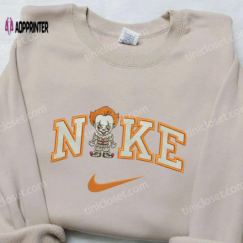 Nike x pennywise embroidered sweatshirt: best halloween gift idea from it movie Embroidered Shirt