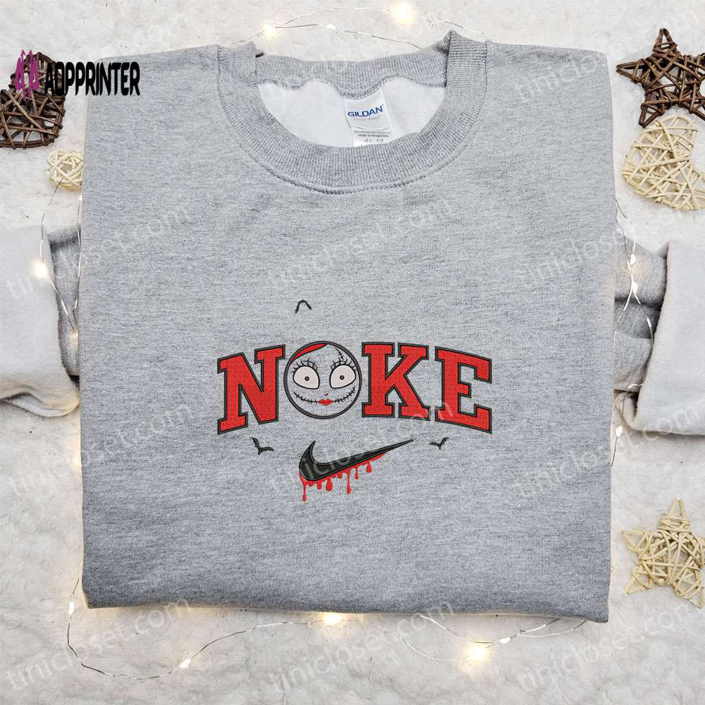 Nike x sally bats hoodie nightmare before christmas t-shirt nike inspired sweatshirt Embroidered Shirt