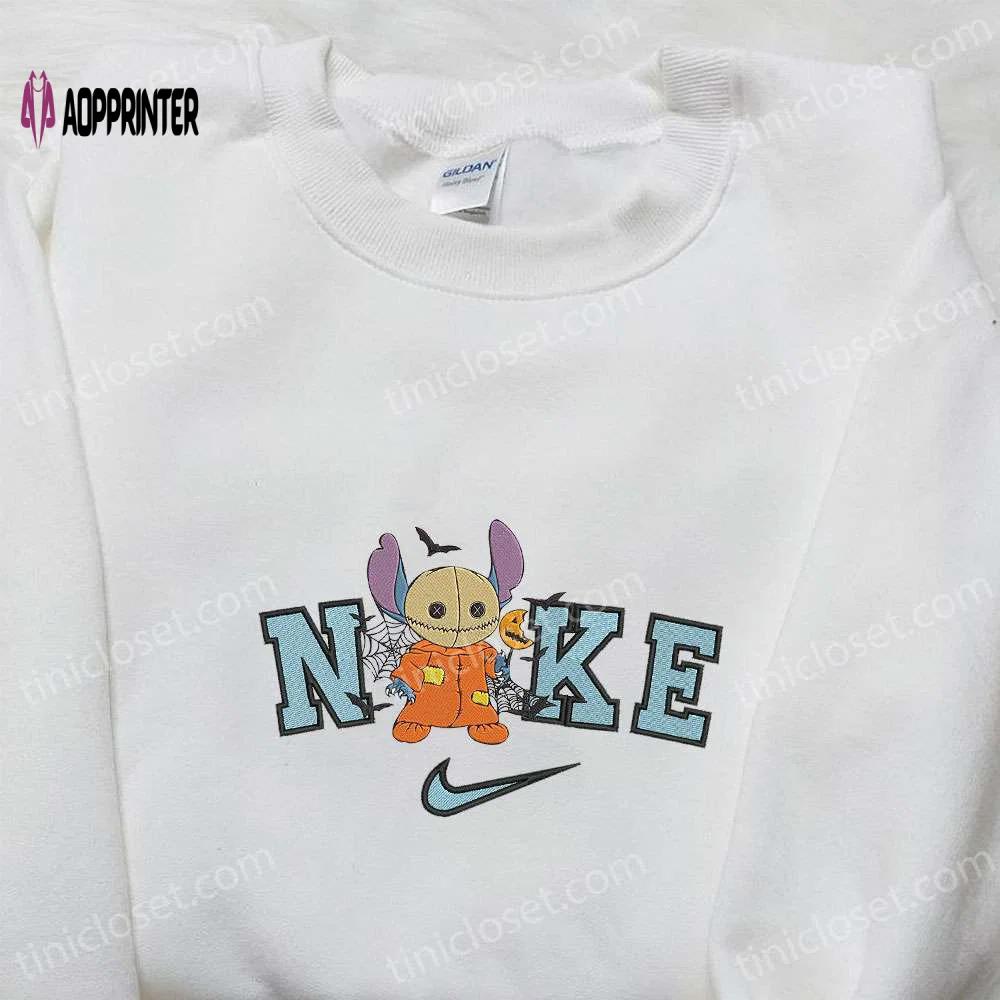 Nike x stitch sam trick r treat embroidered t-shirt & hoodie: best family gifts Embroidered Shirt