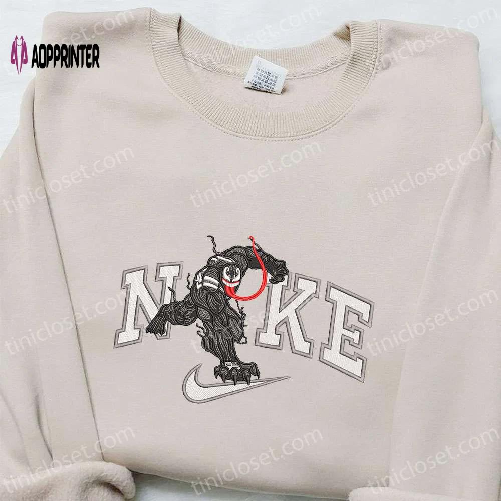 Nike x venom movie embroidered sweatshirt & marvel universe hoodie: best birthday gift ideas Embroidered Shirt