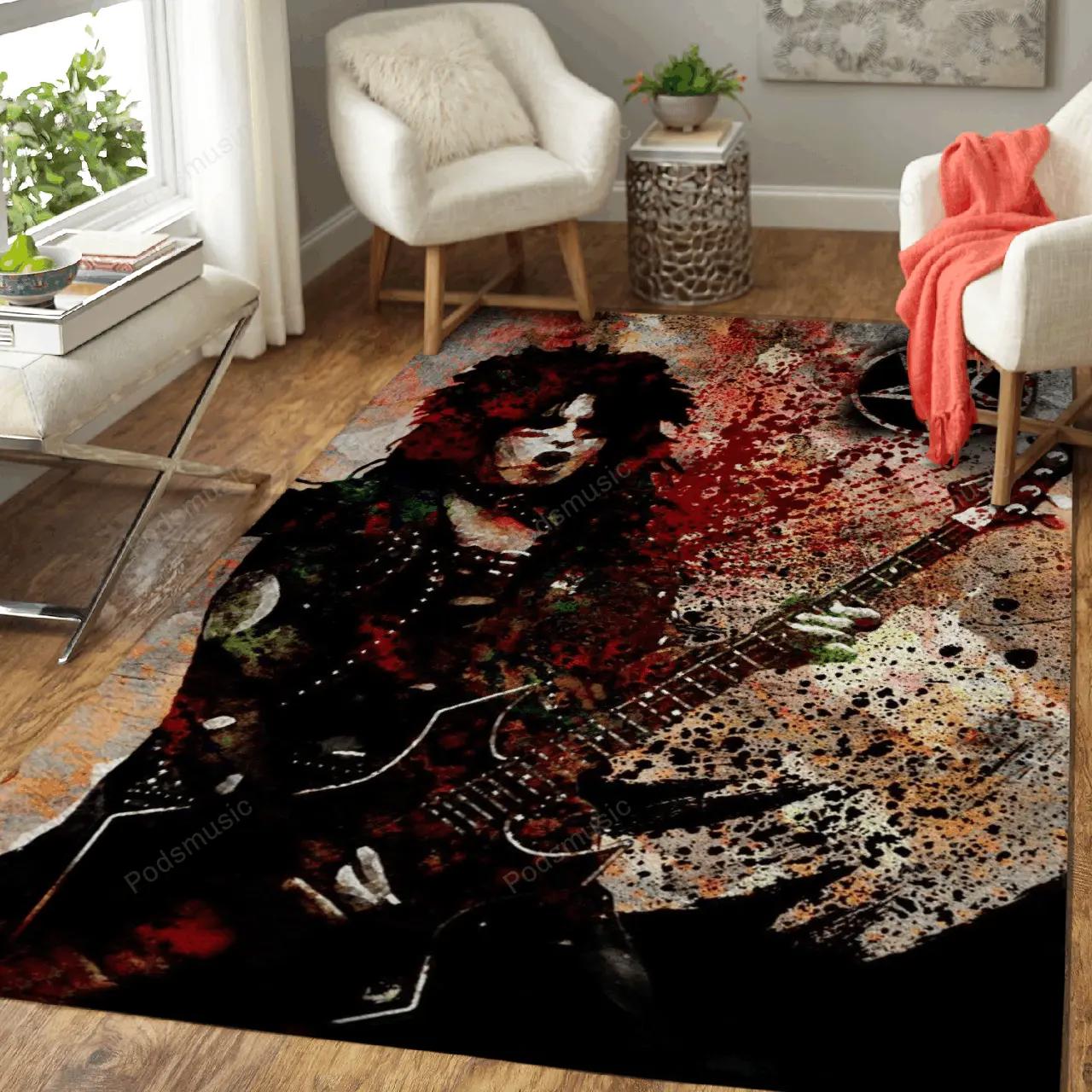Nikki sixx motley crue music art for fans area rug living room carpet rug regtangle carpet floor decor home decor Rectangle Rug